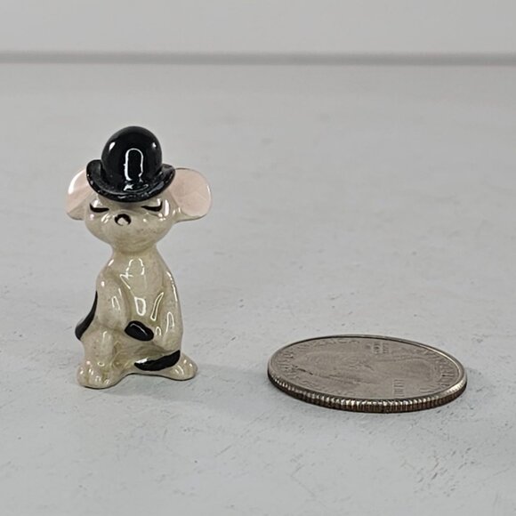 Hagen Renaker City Mouse Wearing Bowler Hat Miniature Figurine *Chipped* - Picture 2 of 8